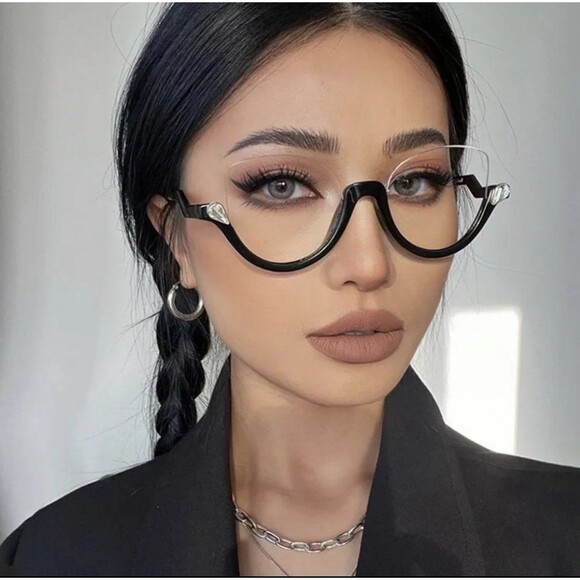 New Retro Anti Blue Light Cat Eye Glasses For Women With Diamond Fashion General - Picture 1 of 12